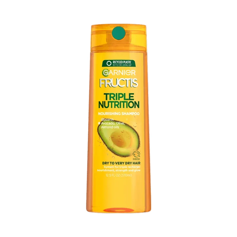 Garnier Fructis Triple Nutrition, Nourishing Shampoo, Glycerin, Almond Oils, 12.5 FL.OZ (370ml)