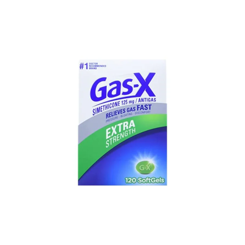 Gas-X Simethicone 125mg/Antigas Relieves Gas Fast 120 Softgels