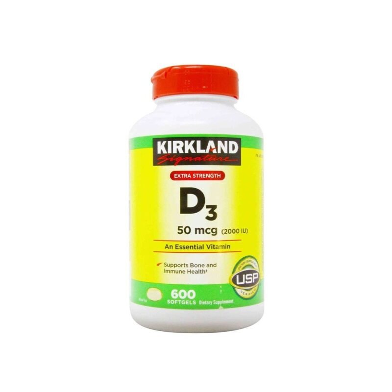 Kirkland Signature Extra Strength Vitamin D3 2000 IU 600 Softgel Expiry (30/10/25)