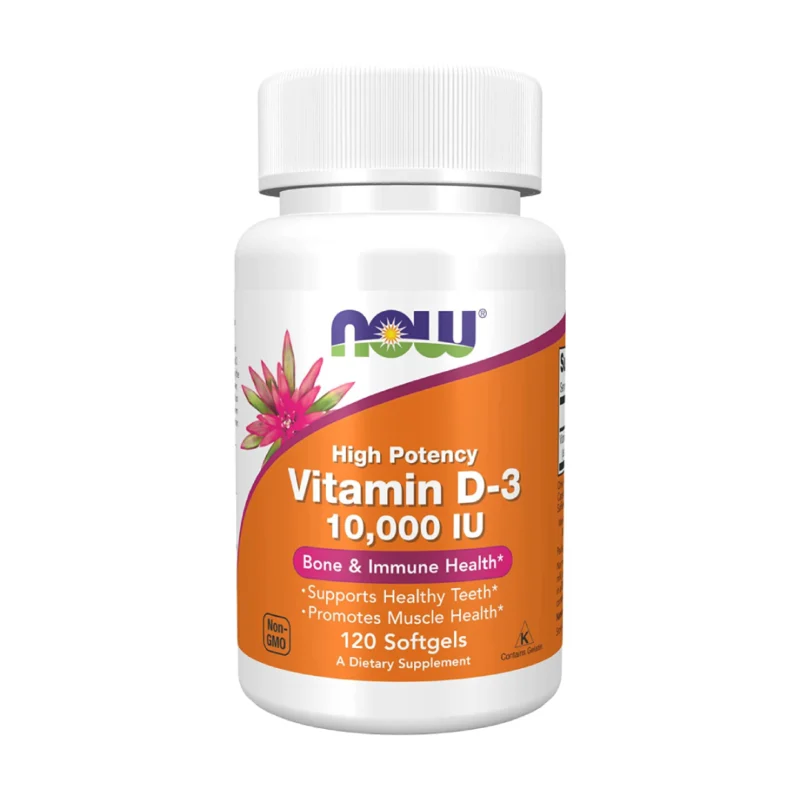 NOW Foods Highest Potency Vitamin D-3 10000 IU 120 Softgels - Image 2