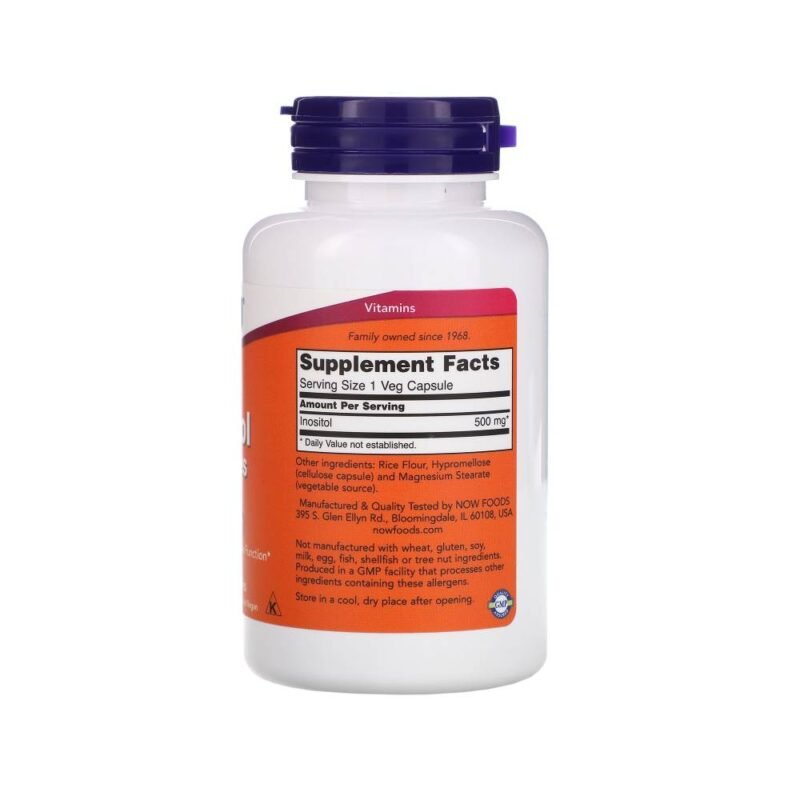 NOW Foods Inositol Cellular Health 500 mg 100 Capsules - Image 2