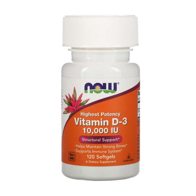 NOW Foods Highest Potency Vitamin D-3 10000 IU 120 Softgels