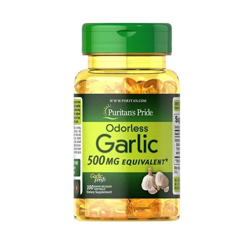 Puritans Pride Odorless Garlic & Parsley 500 mg 100 capsules #5491