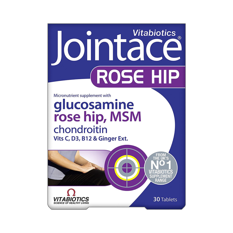 Vitabiotics Jointace Rose Hip, Glucosamine Rose Hip, MSM Chondroithin Vits C, D3, B12 & Ginger EXT, 30 Tablets