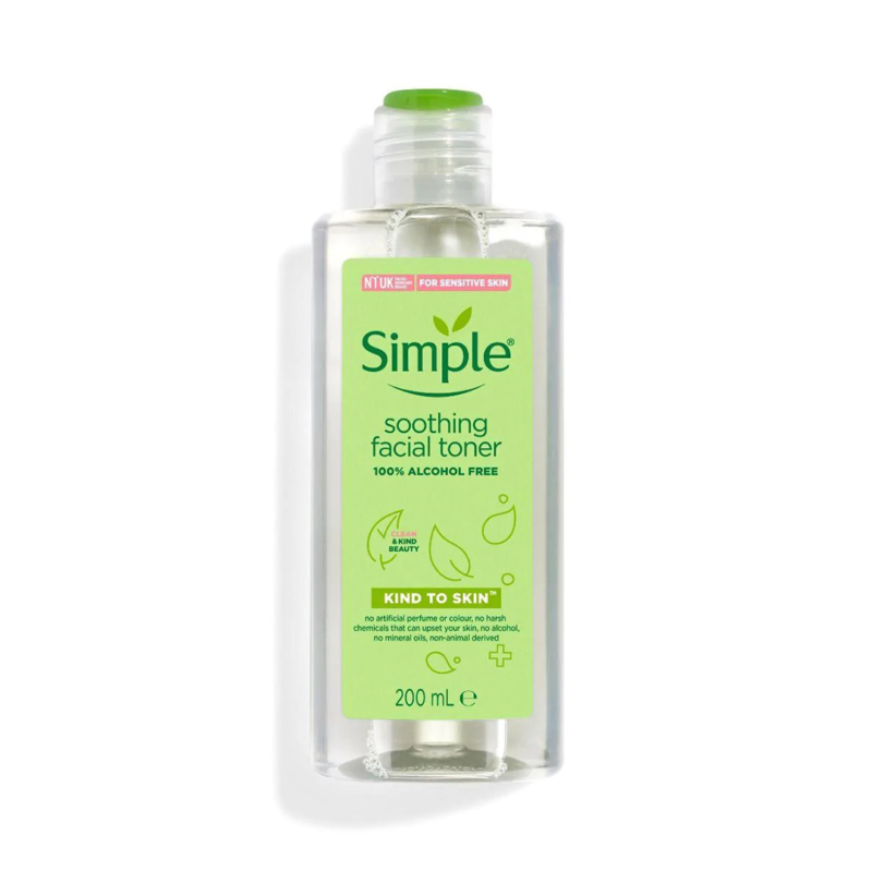 Simple Soothing Facial Toner 100% Alcohol Free, Kind To Skin, For Sensitive Skin (200ml)