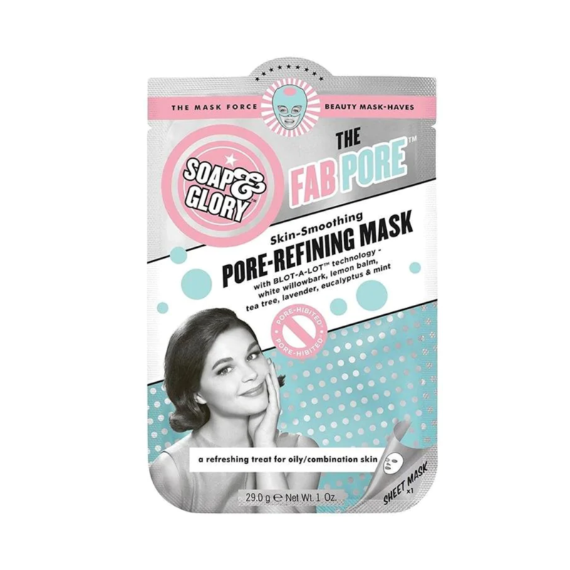 Soap & Glory, The Fab Pore, Pore-Refining Sheet Mask, Skin Smoothing, For Oily Skin, 1 Oz (29.0g)