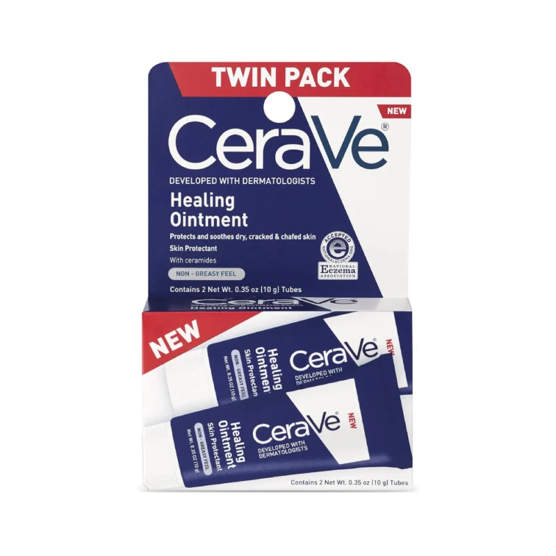 CeraVe Twin Pack Healing Ointment Skin Protectant 0.35 Oz 10g (Expiry 30/3/24)