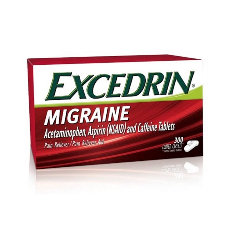 Excedrin Migraine Acetaminophen (NSAID) and Caffeine, Pain Reliever 300 Caplets (Expiry 30/5/24)