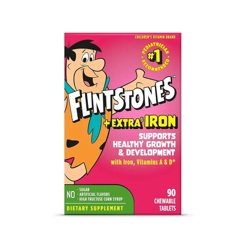 Flintstones Chewable Kids Vitamins Iron, Multivitamin for Kids, 90 Chewable Tablets