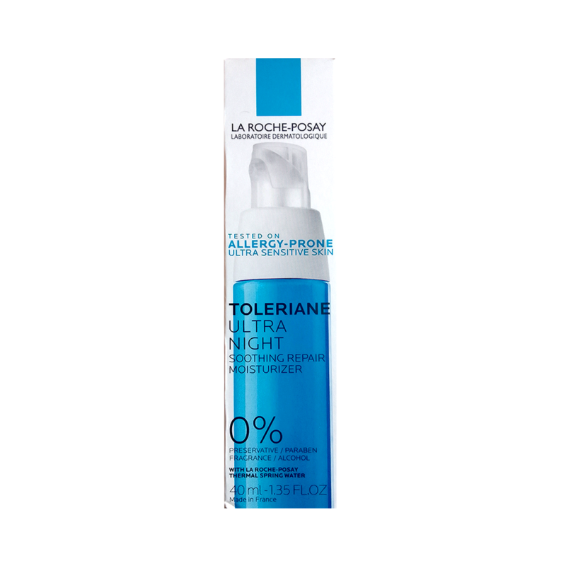 La roche Posay Toleriane Ultra Night Soothing Repair Moisturizer Alcohol Free For Ultra Sensitive Skin 1.35 Fl.OZ (40ml)