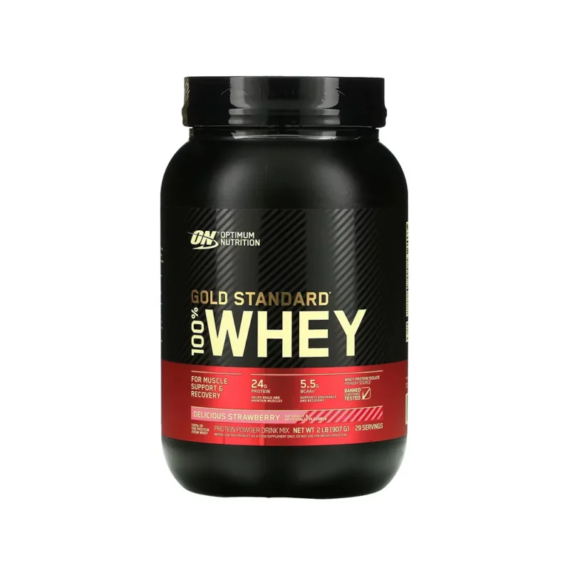 Optimum Nutrition, Gold Standard 100% Whey, Delicious Strawberry, 2LB (907 g) 29 Servings