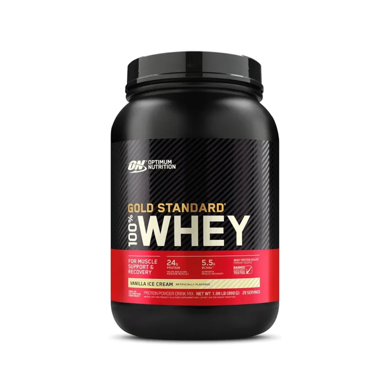 Optimum Nutrition, Gold Standard 100% Whey, Protein Powder, Vanilla Ice Cream, 29 Serving 1.98 LB (899 KG)