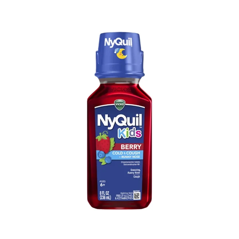 Vicks NyQuil Kids Berry Cold & Cough + Mucus (Ages 6+) 8 Fl Oz