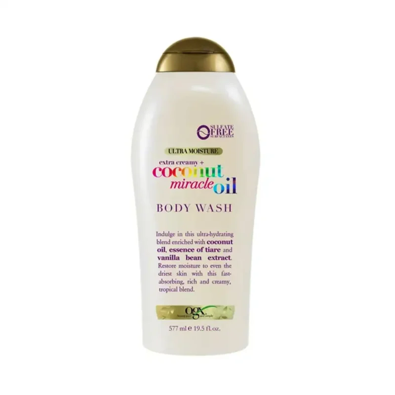 OGX Extra Creamy + Coconut Miracle Oil Ultra Moisture Body Wash, 19.5 Fl Oz (577ml)