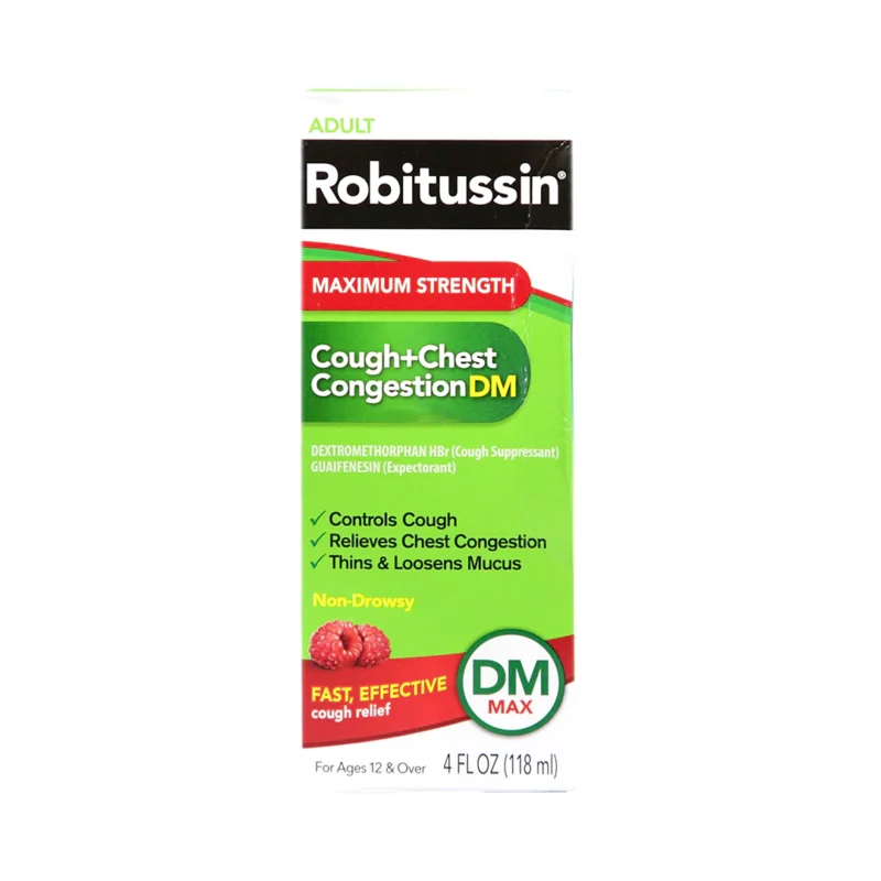 Robitussin Maximum Strength Cough & Chest Congestion DM Max Fast Effective Cough Relief 4 FL.OZ (118ml)